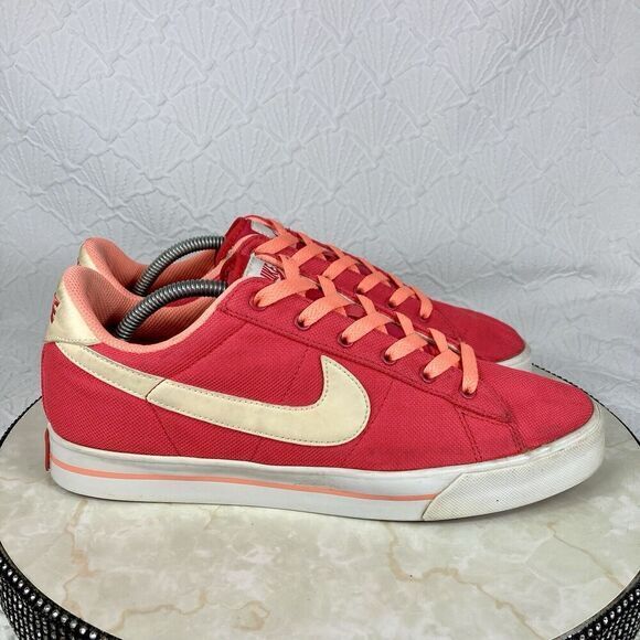 Nike Court Legacy Shoes Womens 12 Coral Tennis Streetwear Low Top Skate Sneakers - Picture 1 of 13